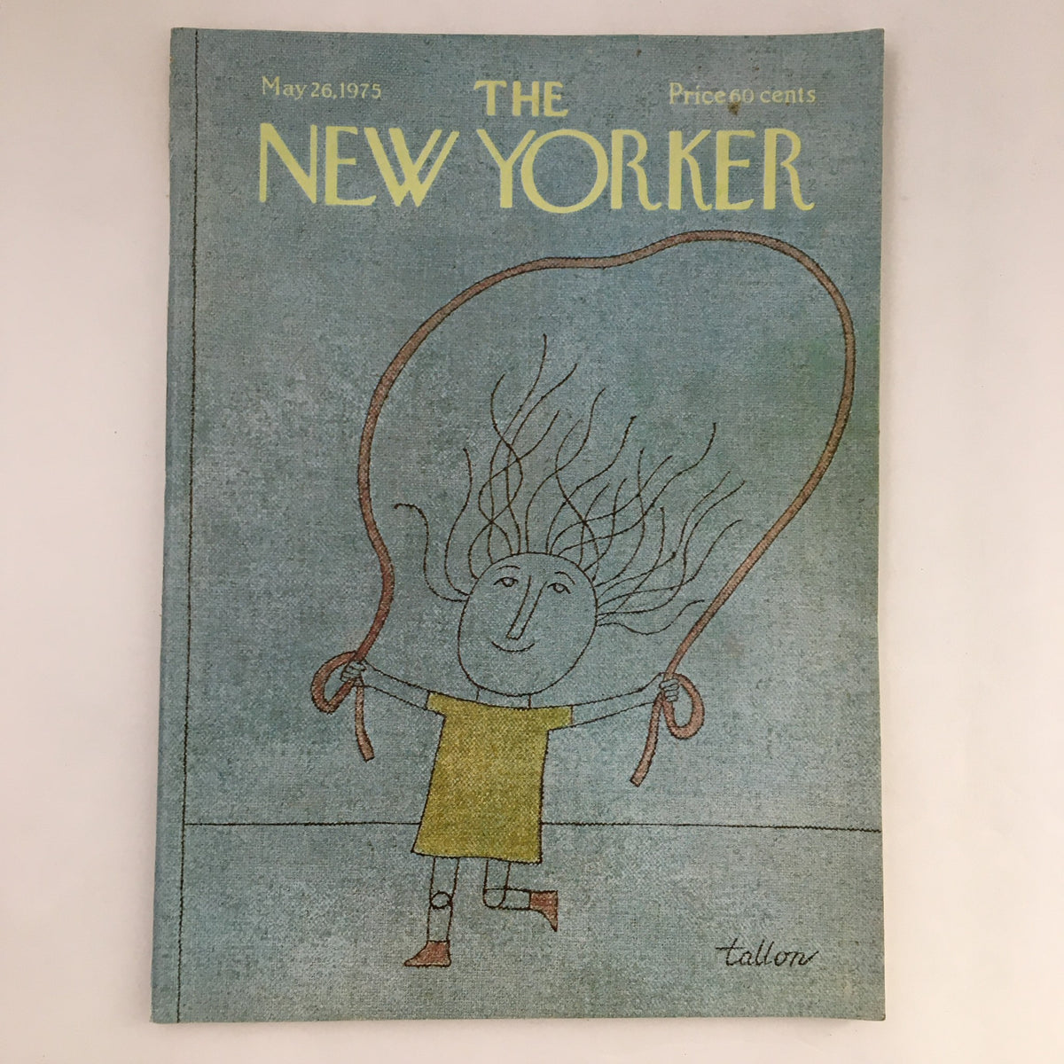 Cover of The New Yorker Magazine from May 26, 1975 featuring the illustration 'Little Girl Jumps Rope' by Robert Tallon.