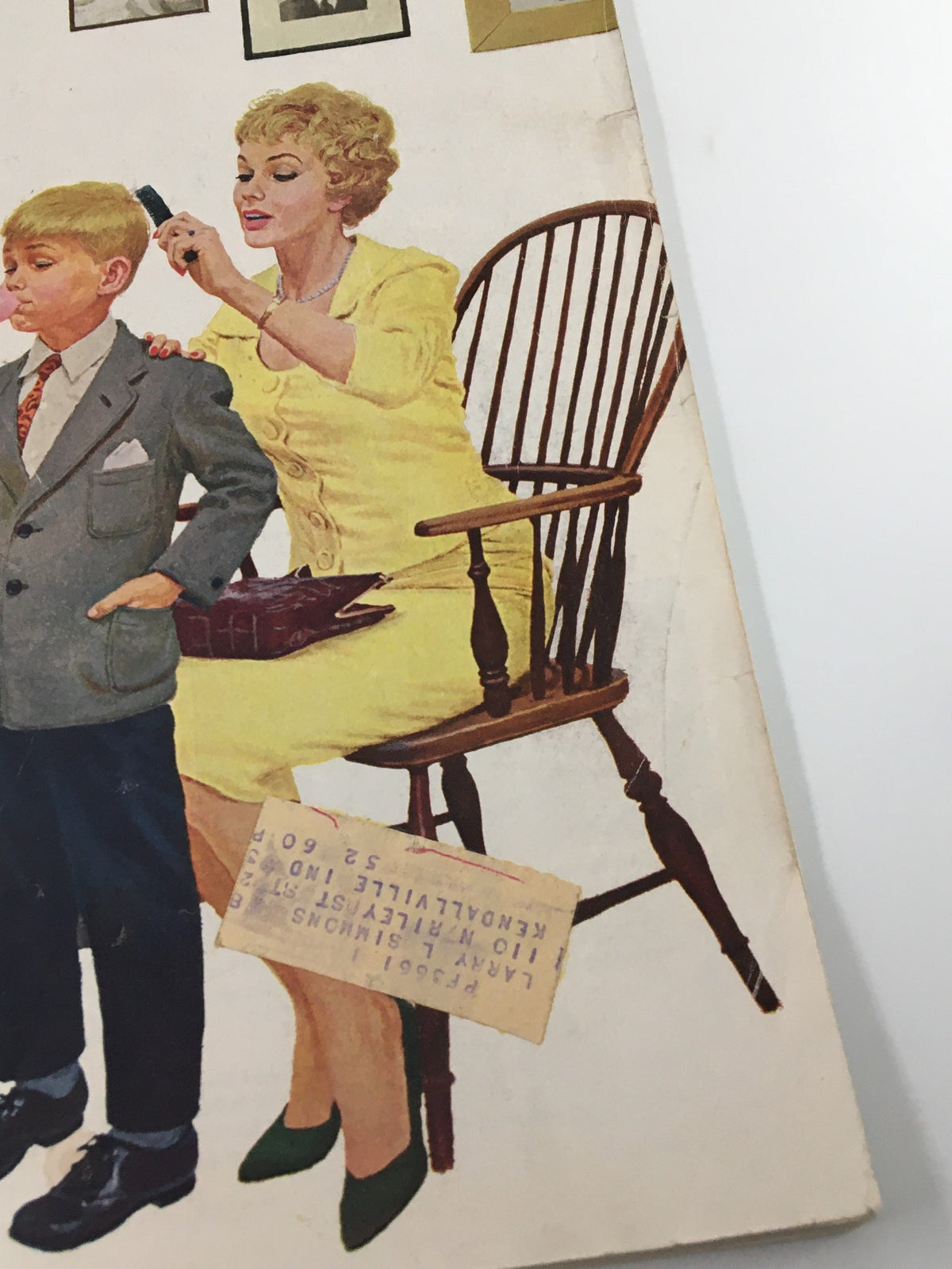Cover of The Saturday Evening Post September 26, 1959, showcasing a woman styling a young boy's hair with vintage decor in the background.