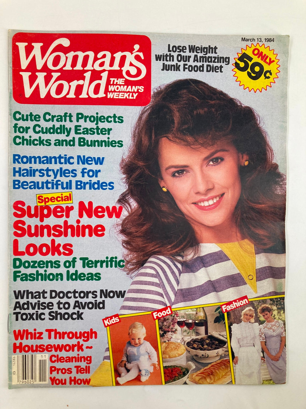 Cover of Woman's World Magazine March 13, 1984 featuring the title 'Super New Sunshine Looks', highlighting fashion ideas, health tips, and lifestyle content with an image of a smiling woman.