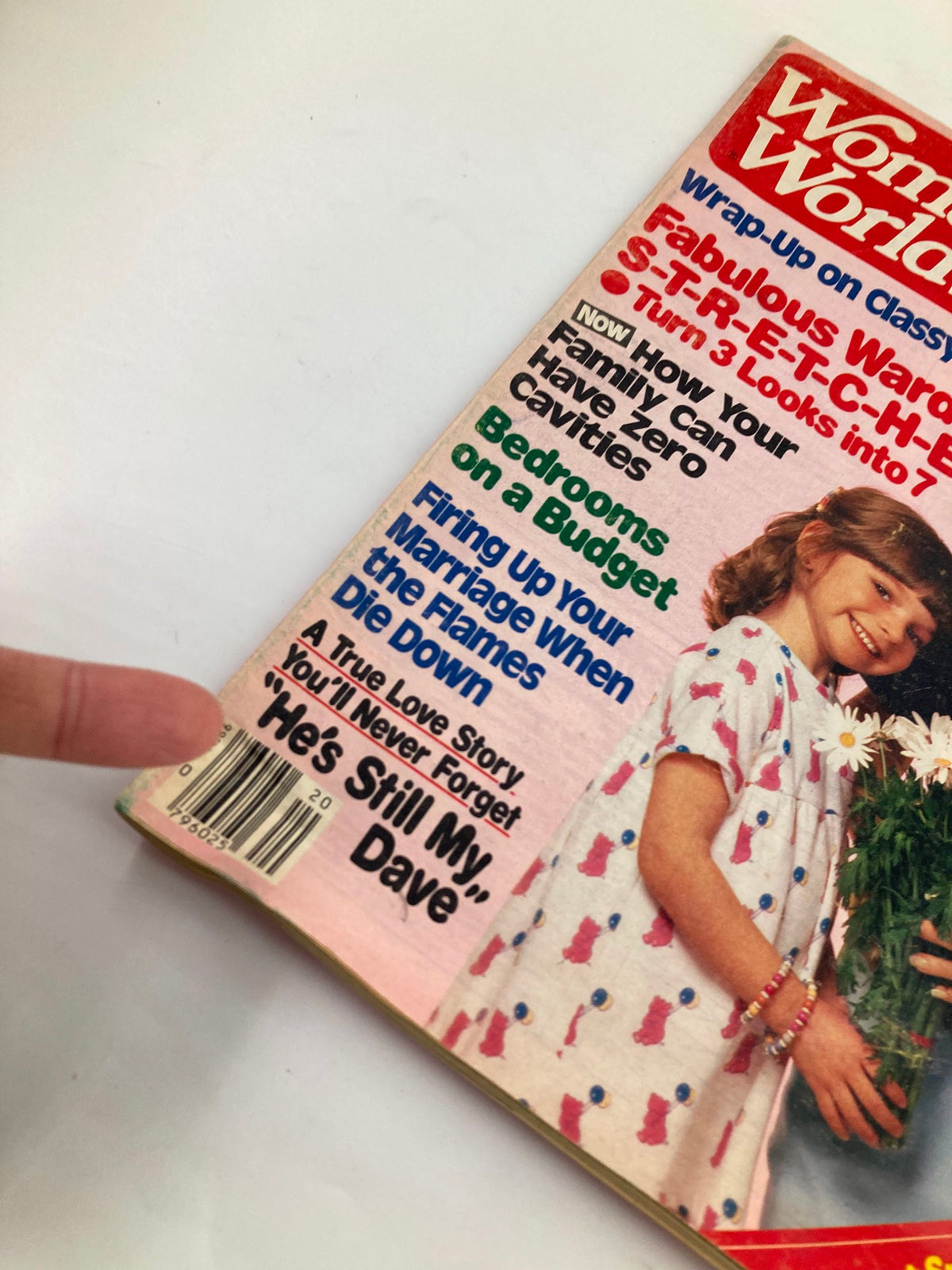 Close-up of the Woman's World Magazine May 18 1984 cover, showcasing the title and articles on family health and home organization.