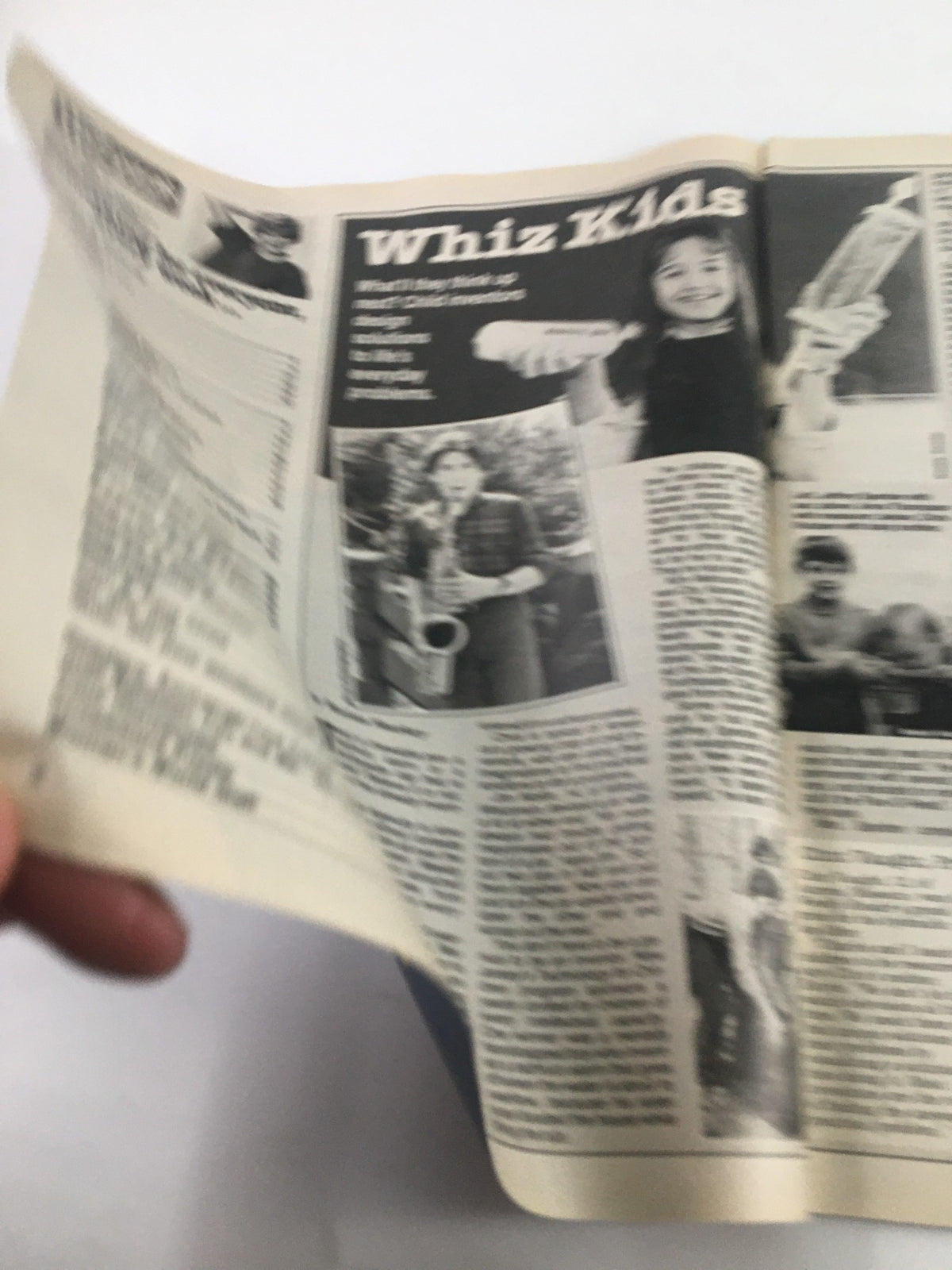 Interior page from Woman's World Magazine June 3 1986 featuring an article titled 'Whiz Kids' with images of children engaged in various activities.