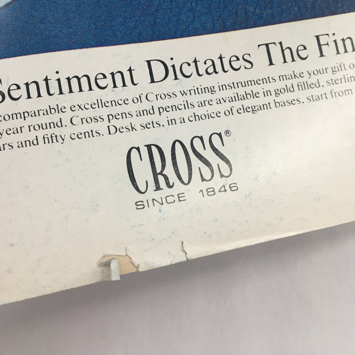 Back cover of The New Yorker Magazine November 21 1977 featuring an advertisement for Cross writing instruments, showcasing sleek design and branding.