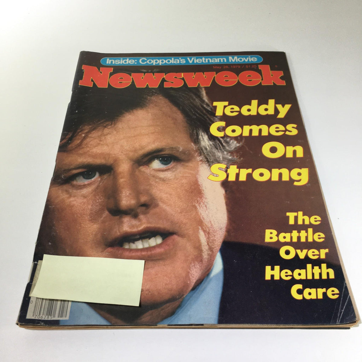 Vintage Newsweek magazine cover from May 28, 1979, titled 'Teddy Comes On Strong: The Battle Over Health Care', featuring a close-up image of a prominent figure, showcasing the magazine's retro design and condition.