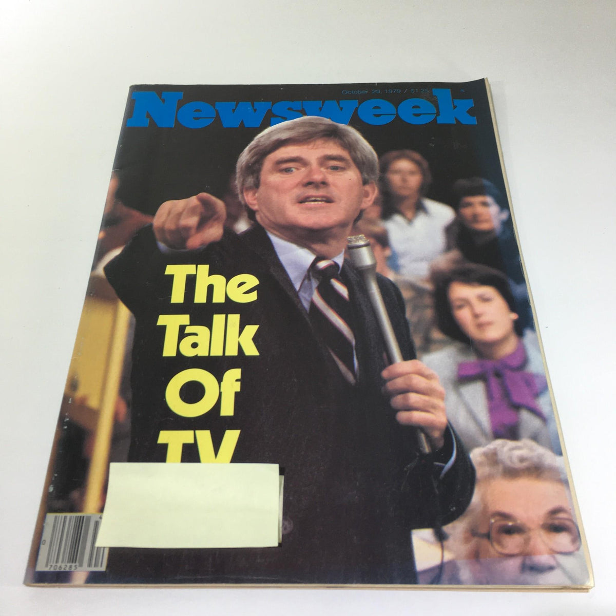 Cover of Newsweek Magazine from October 29, 1979, titled 'The Talk Of TV', featuring a man with a microphone and an audience in the background.