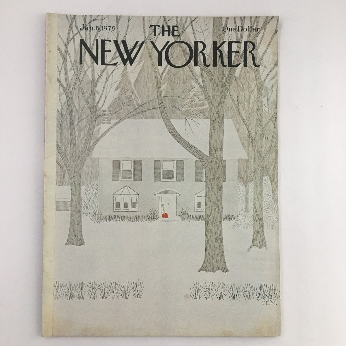 The New Yorker Magazine January 8 1979 cover featuring 'House in the Snow' by Charles E. Martin, showcasing an illustration of a snowy landscape with a house.