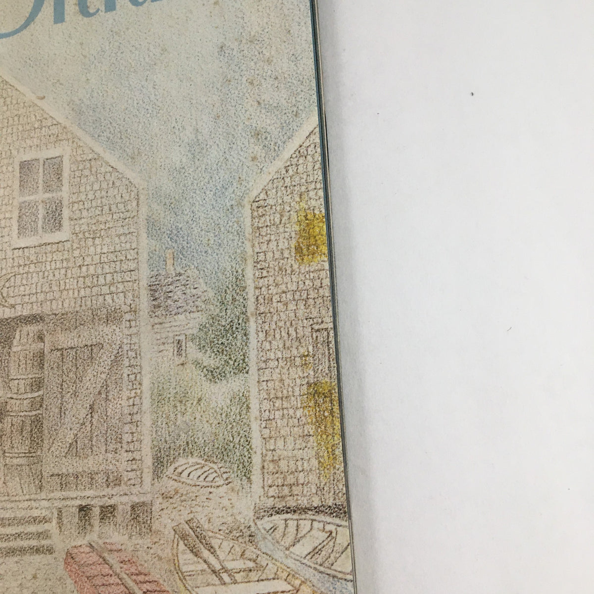 Detail of The New Yorker Magazine cover from May 24, 1982, showcasing the coastal barrel house scene, relevant to the magazine's content and artistic representation in 'Barrel House' by Charles E. Martin.
