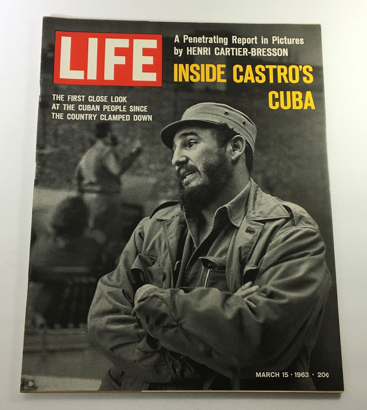 Cover image of VTG Life Magazine March 15, 1963 featuring a portrait of Fidel Castro, with the headline 'Inside Castro's Cuba'. The magazine provides a penetrating report in pictures and highlights the first close look at the Cuban people since the country clamped down.