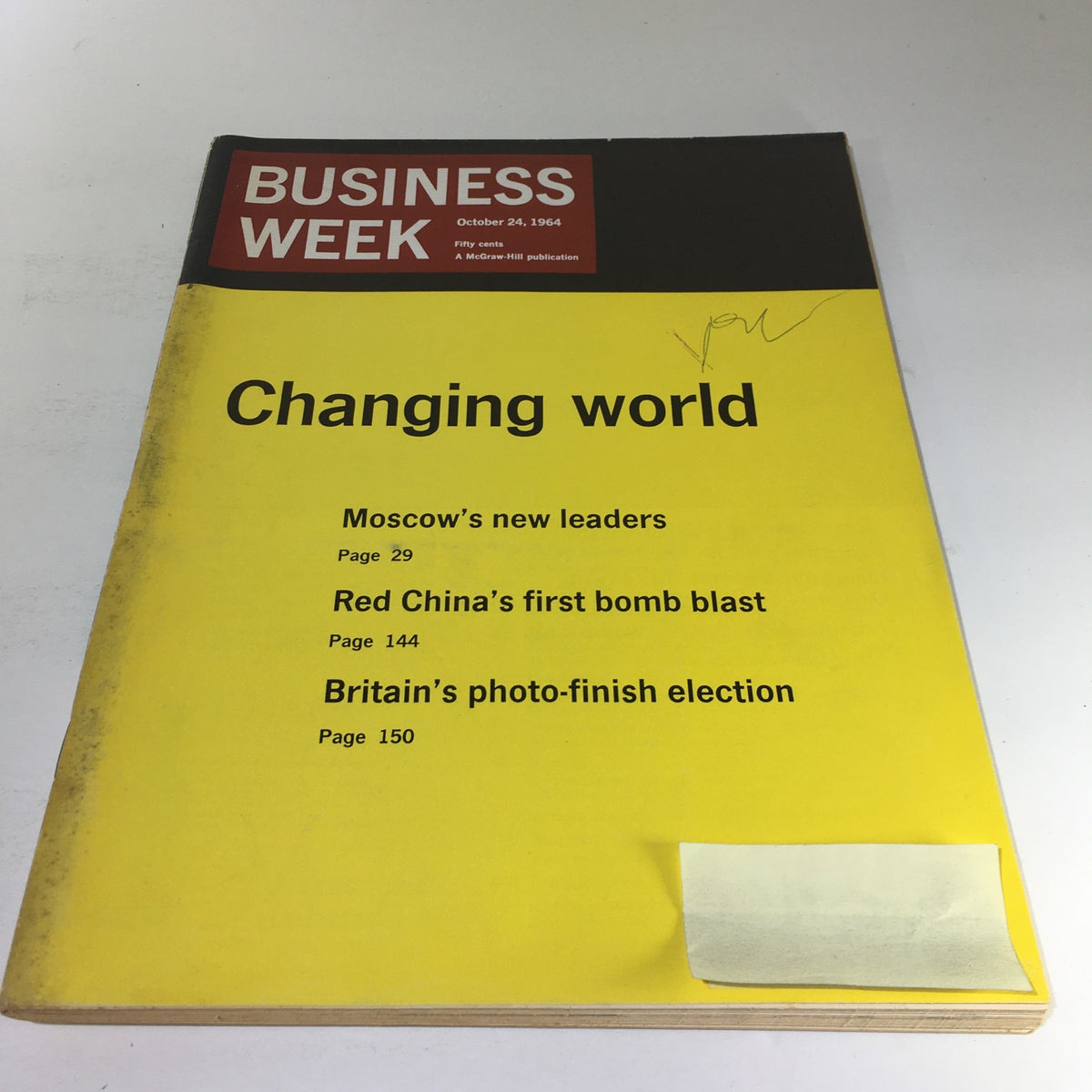 Cover of Business Week Magazine, October 24, 1964, featuring the title 'Changing World', discussing Moscow's New Leader and significant global events.