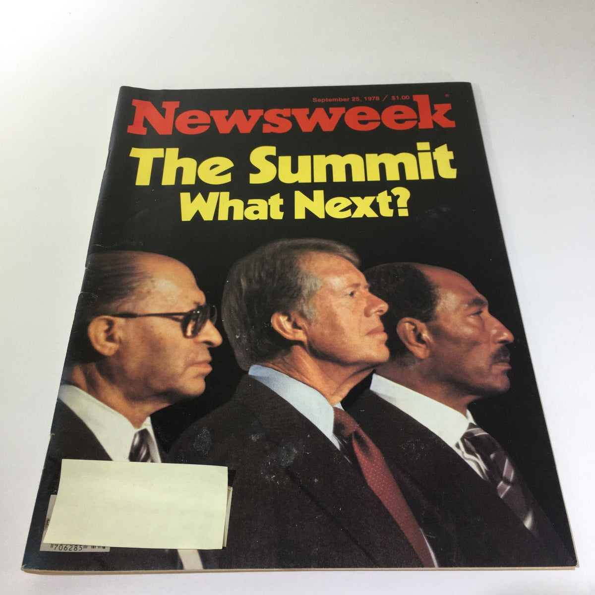 Cover of Newsweek Magazine: September 25, 1978 - The Summit What Next?, featuring three figures in profile view discussing significant topics of the late 1970s.