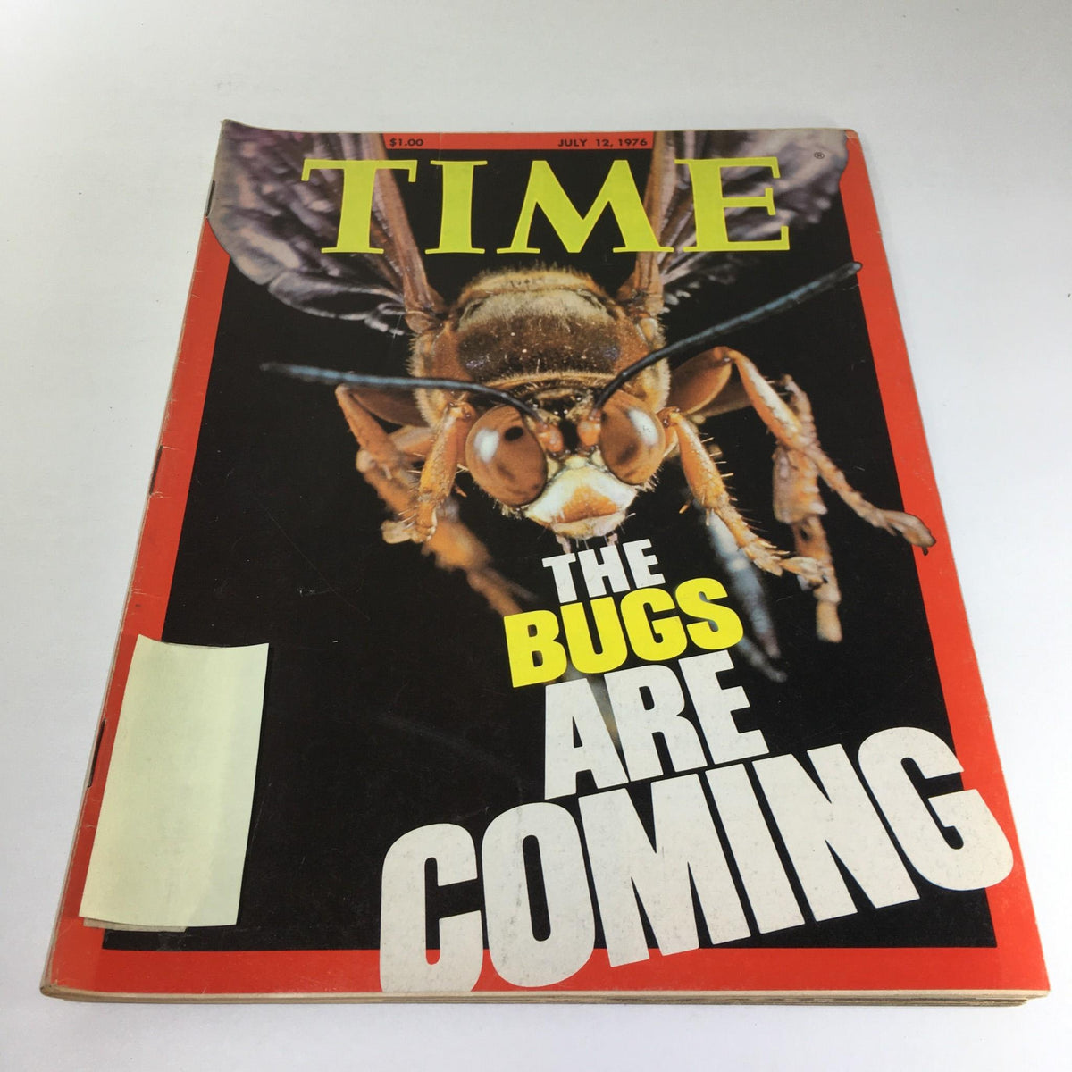 Cover of Time Magazine dated July 12, 1976, featuring the title 'The Bugs Are Coming' with a close-up image of an insect, highlighting the magazine's focus on environmental concerns and public health during the 1970s.