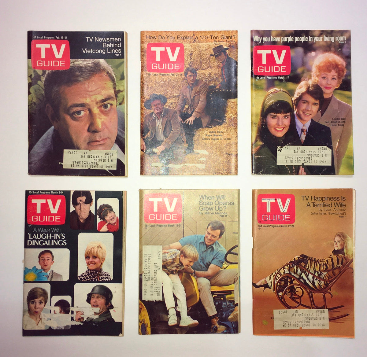 Complete Year Of TV Guide Magazines 1969, 52 Issues: Special Issue Fall Preview. Features more vintage TV Guide covers from 1969, highlighting intriguing headlines and cover stars.