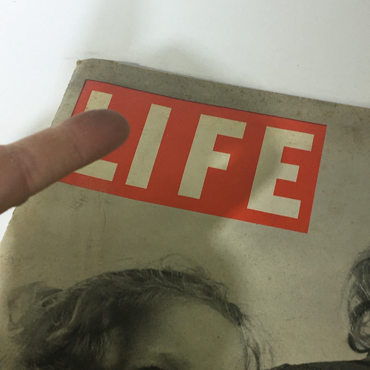 Detail of the cover title 'LIFE' from the VTG Life Magazine June 3, 1946, highlighting vintage magazine elements.