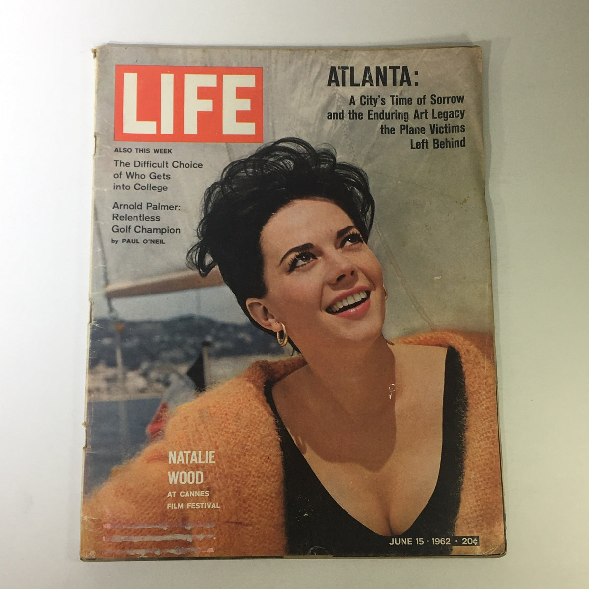 Cover of Life Magazine June 15, 1962 showcasing Natalie Wood at Cannes Festival, featuring an engaging portrait of the actress in a sunny outdoor setting, capturing the glamour of Hollywood in the early 1960s.