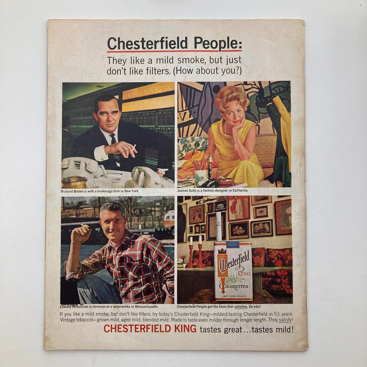 Vintage advertisement featuring Chesterfield People: men and women enjoying life while promoting Chesterfield King cigarettes, alongside the title "The Saturday Evening Post December 4 1965 No. 24 Roosevelt Family Memoirs."