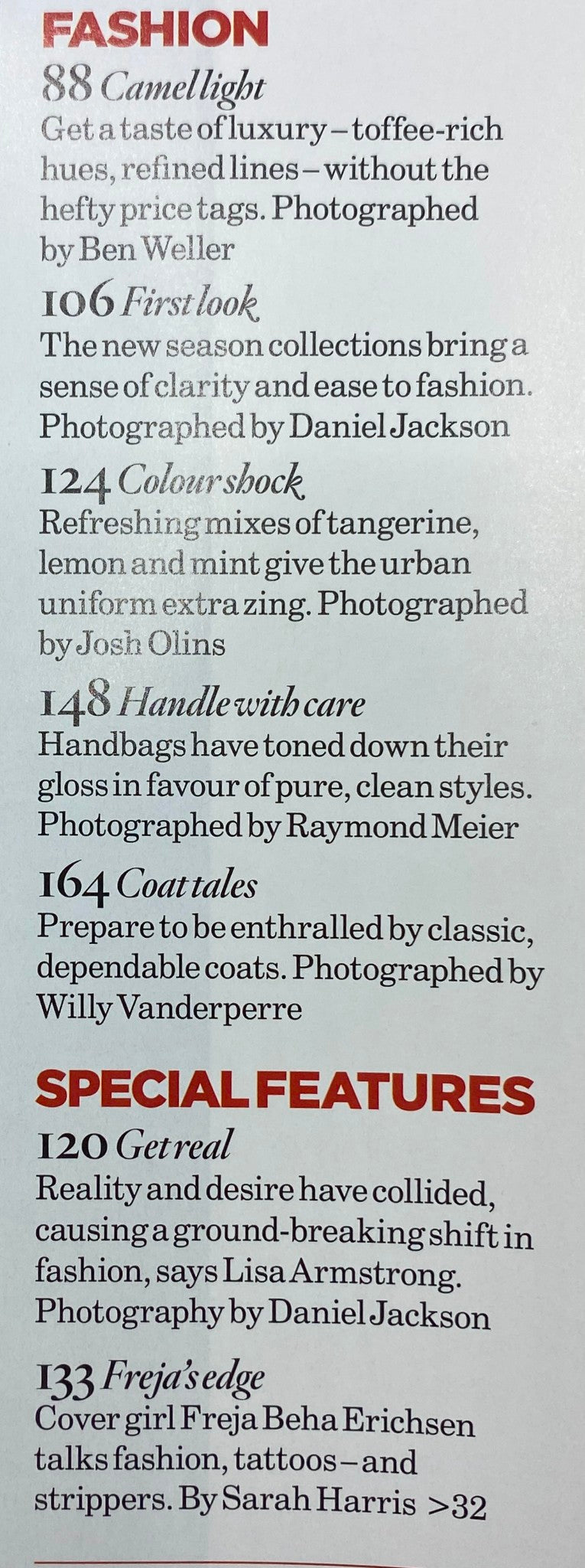 Inside page of Vogue UK Magazine August 2010, featuring fashion articles including 'Get Real' which discusses the intersection of reality and desire in modern fashion, complemented by striking photography.