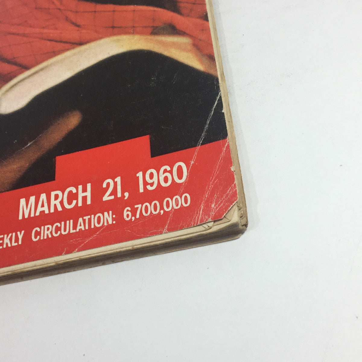 Bottom edge of Life Magazine from March 21, 1960, showing the publication date and circulation details alongside the imagery related to Billy Graham's feature in Africa.