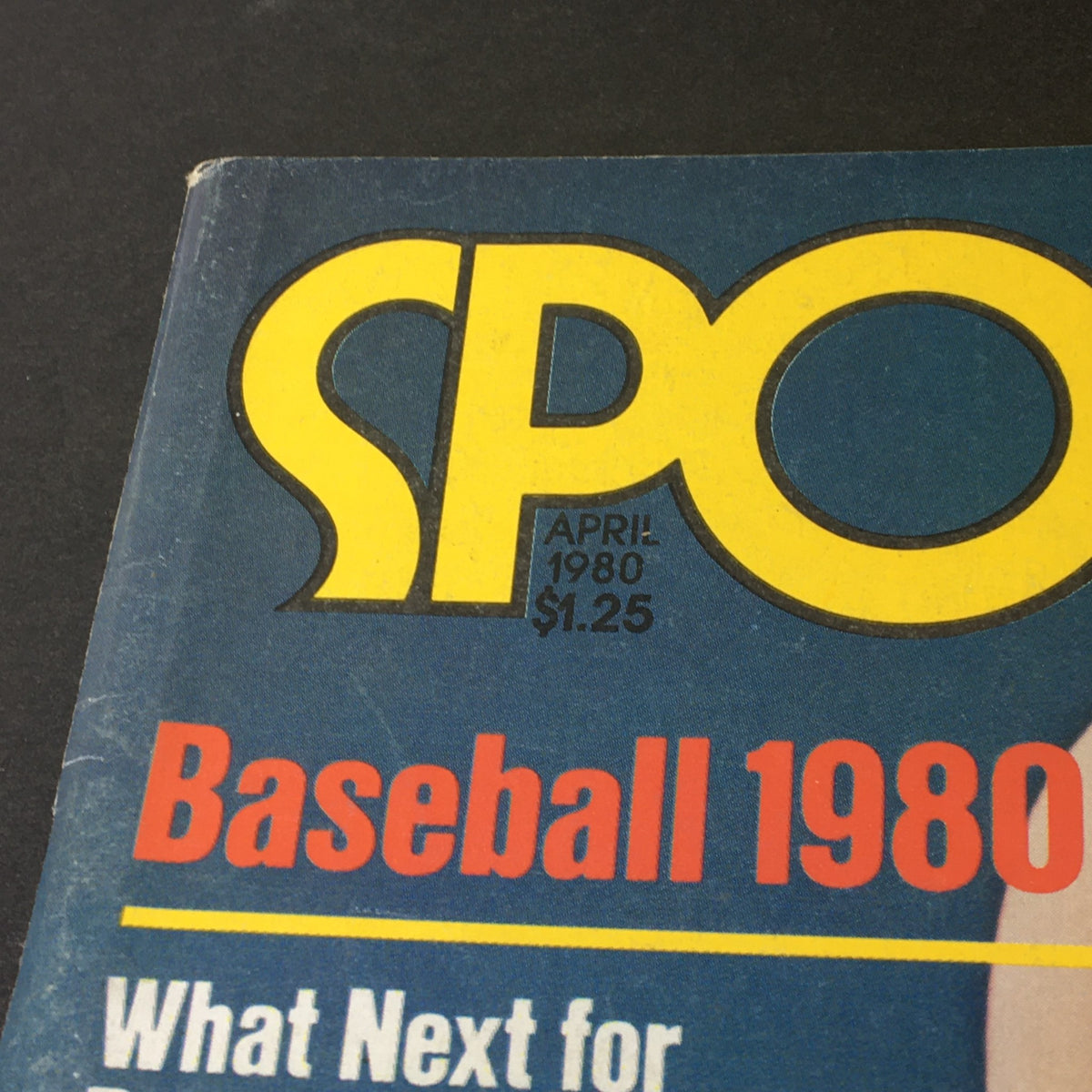Cover of VTG Sport Magazine April 1980 featuring a vibrant design with the title 'SPO' prominently displayed, highlighting the focus on baseball in 1980 and featuring Pittsburgh's MVP Willie Stargell.
