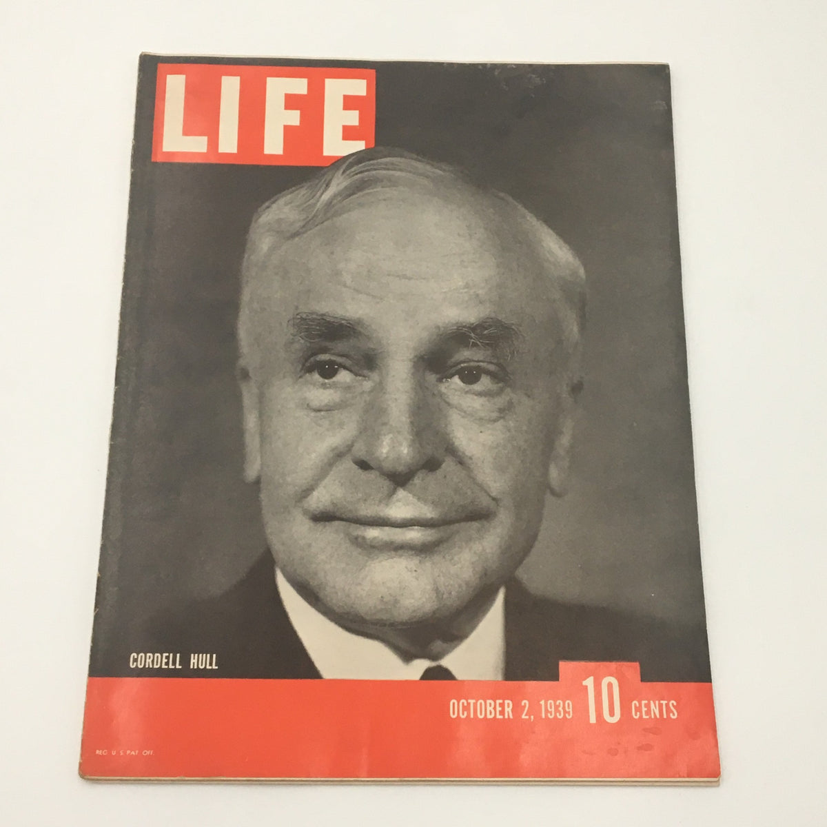 VTG Life Magazine October 2 1939 featuring Secretary of State Cordell Hull on the cover. The magazine showcases historical significance and snapshots of American society on the brink of World War II.