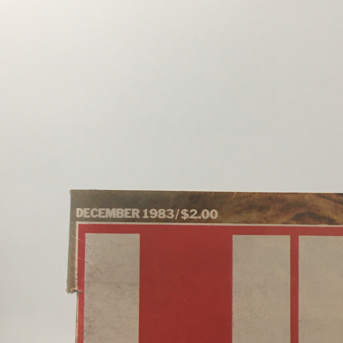 Close-up of the top of Life Magazine December 1983 displaying the publication date and price, emphasizing its vintage status and collectibility.