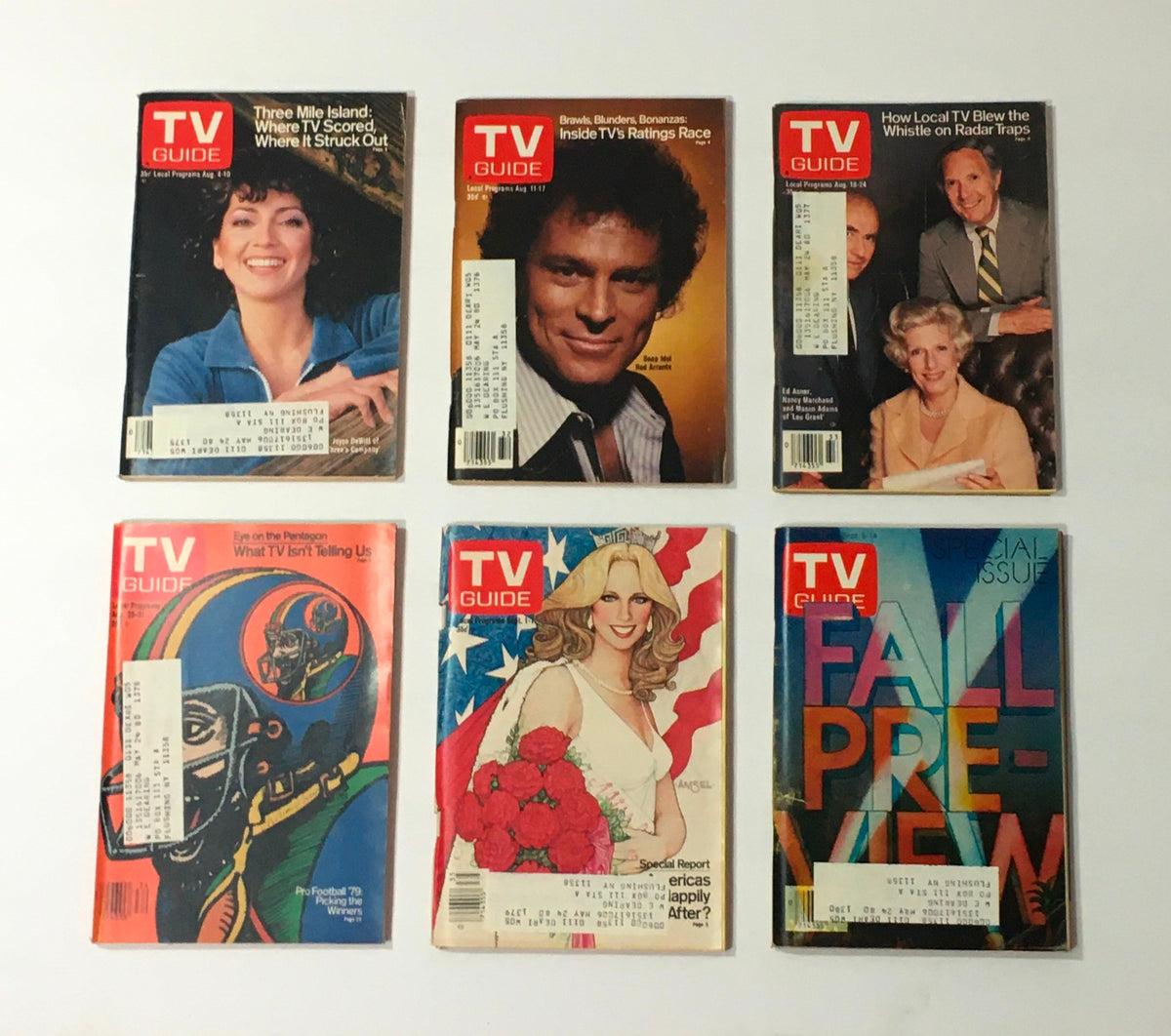 Complete Year Of TV Guide Magazines 1979, 52 Issues: Special Issue Fall Preview - Collection of vintage TV Guide magazine covers revealing television trends and personalities from 1979.