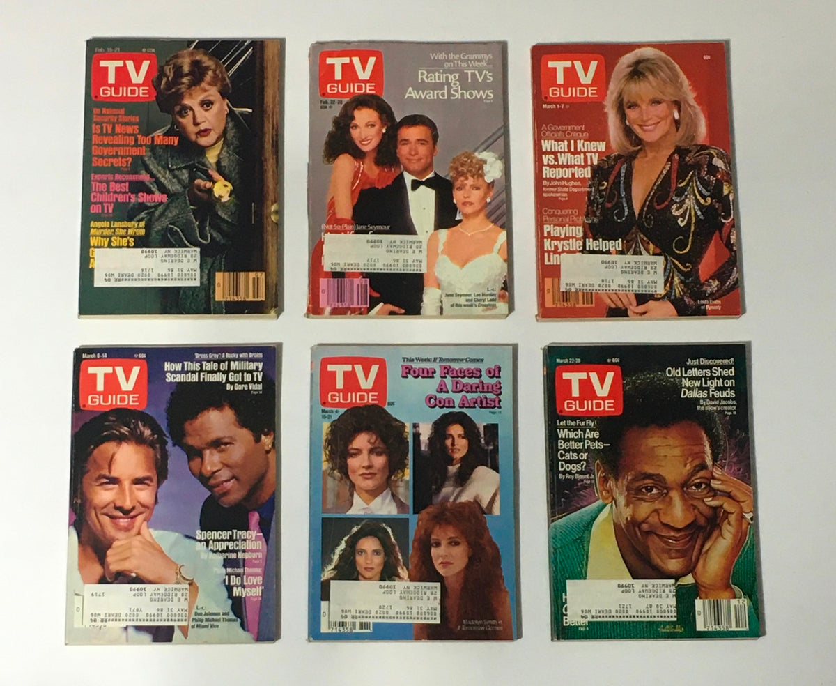 Complete Year Of TV Guide Magazines 1986, 52 Issues: Special Issue Fall Preview featuring a collage of six separate magazine covers with popular television personalities from the 1980s.