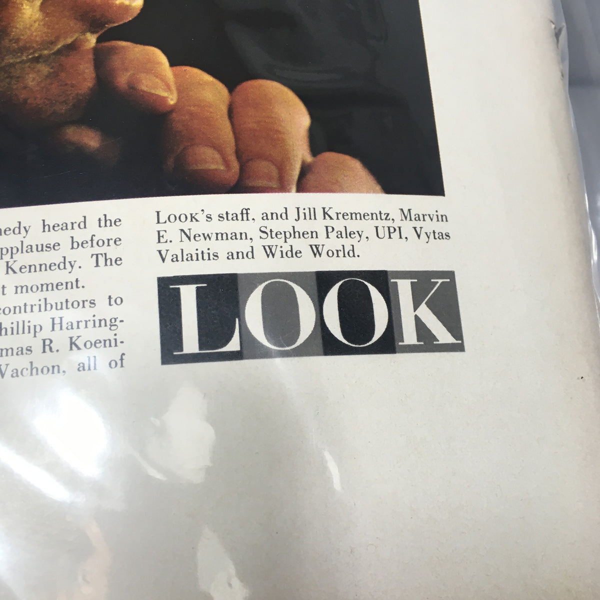 Inside page of Vintage 1968 RFK The Bob Kennedy We Knew by the Editors of LOOK magazine, featuring the editorial team's names and credits.