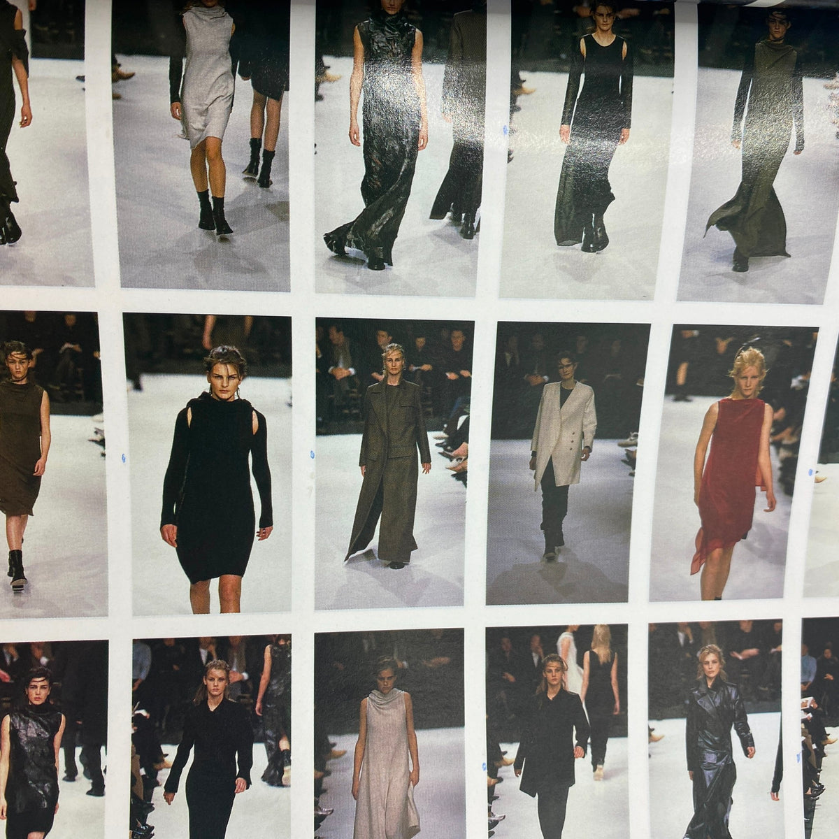 Fashion runway images from Vogue Italia Magazine July 1998 showcasing various models in Jean Paul Gaultier designs, highlighting contemporary styles and silhouettes.