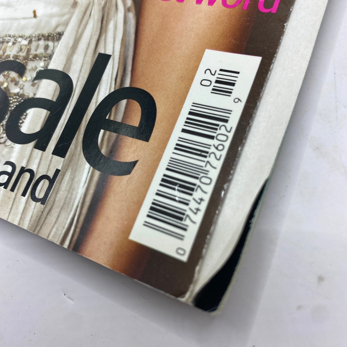 Close-up of the barcode and edge of the Tatler Magazine February 2006, featuring Kate Beckinsale on the cover, showcasing its vintage publication details.