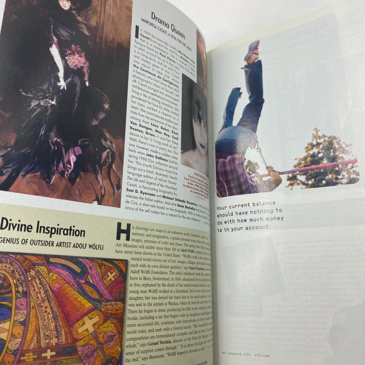 An interior layout of Vanity Fair Magazine February 2003, presenting an article on artistic influence and culture, demonstrating the magazine's blend of fashion and contemporary topics.
