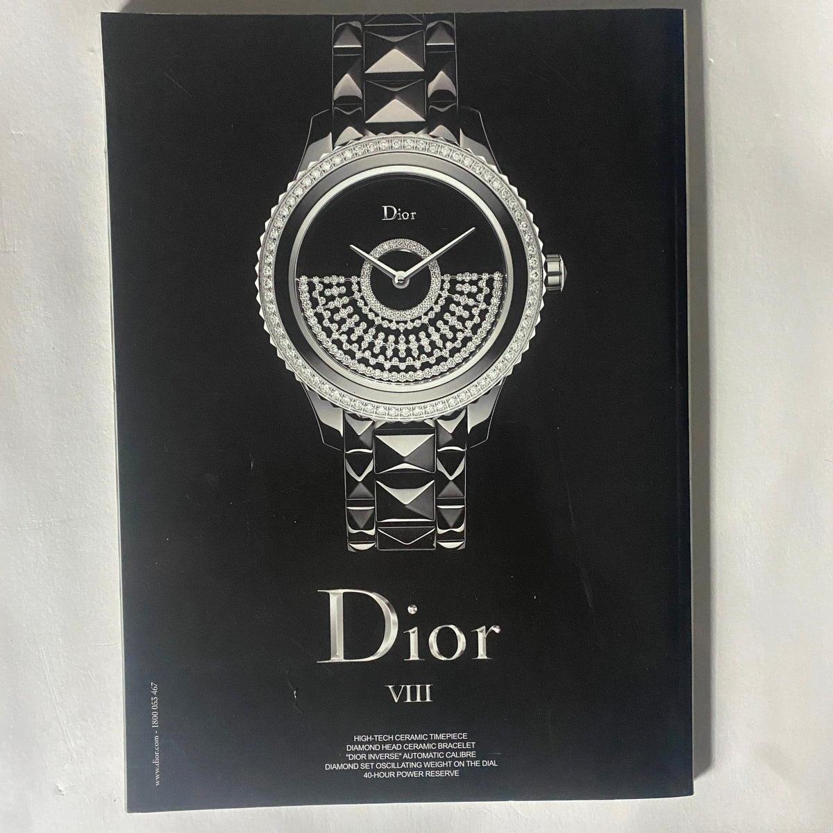 Dior watch advertisement in Harper's Bazaar Australia April 2012, emphasizing high-end fashion accessories, aligning with the vintage aesthetic of the issue featuring Taylor Swift.