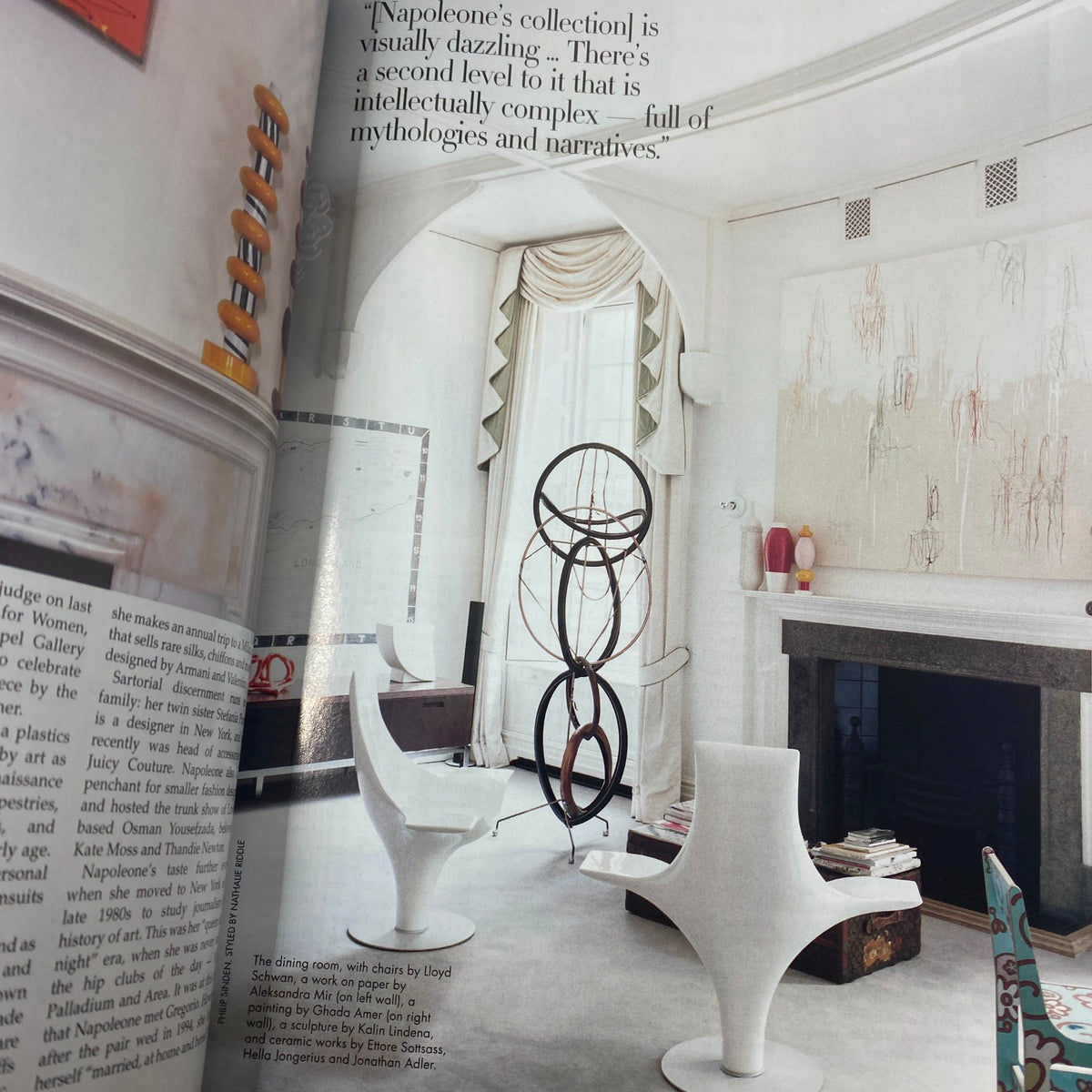 Interior design featured in Harper's Bazaar Australia Magazine May 2011, showcasing a visually stunning living space with artistic elements and modern furniture.