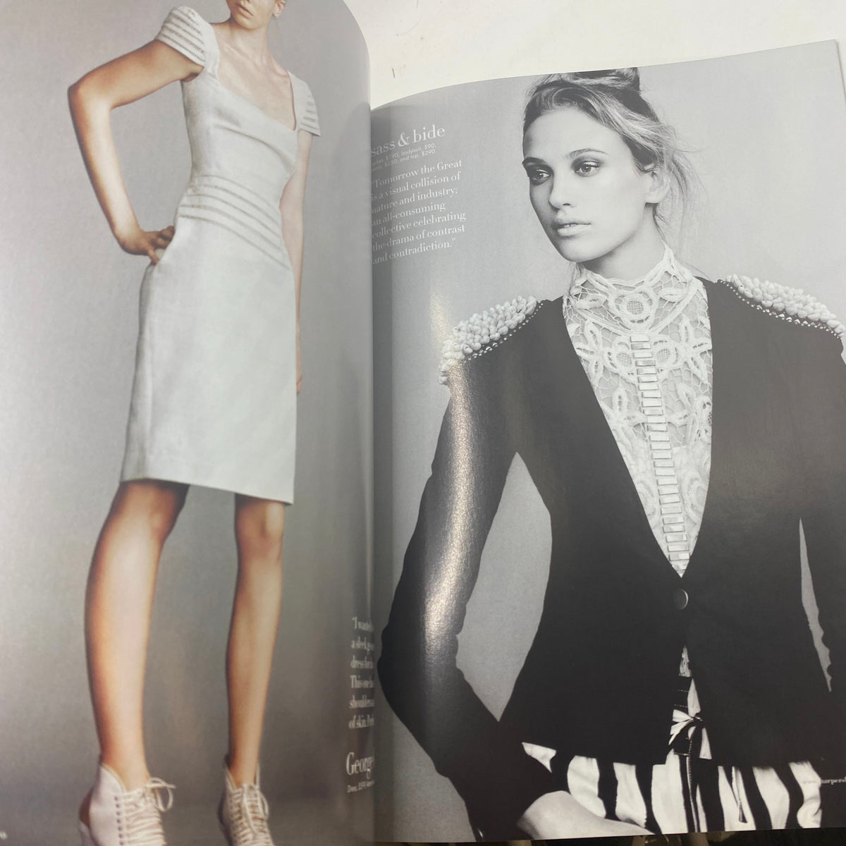 Harper's Bazaar Australia Magazine June July 2010 featuring a stylish model in a chic white dress paired with edgy footwear. The sophisticated look captures contemporary fashion.