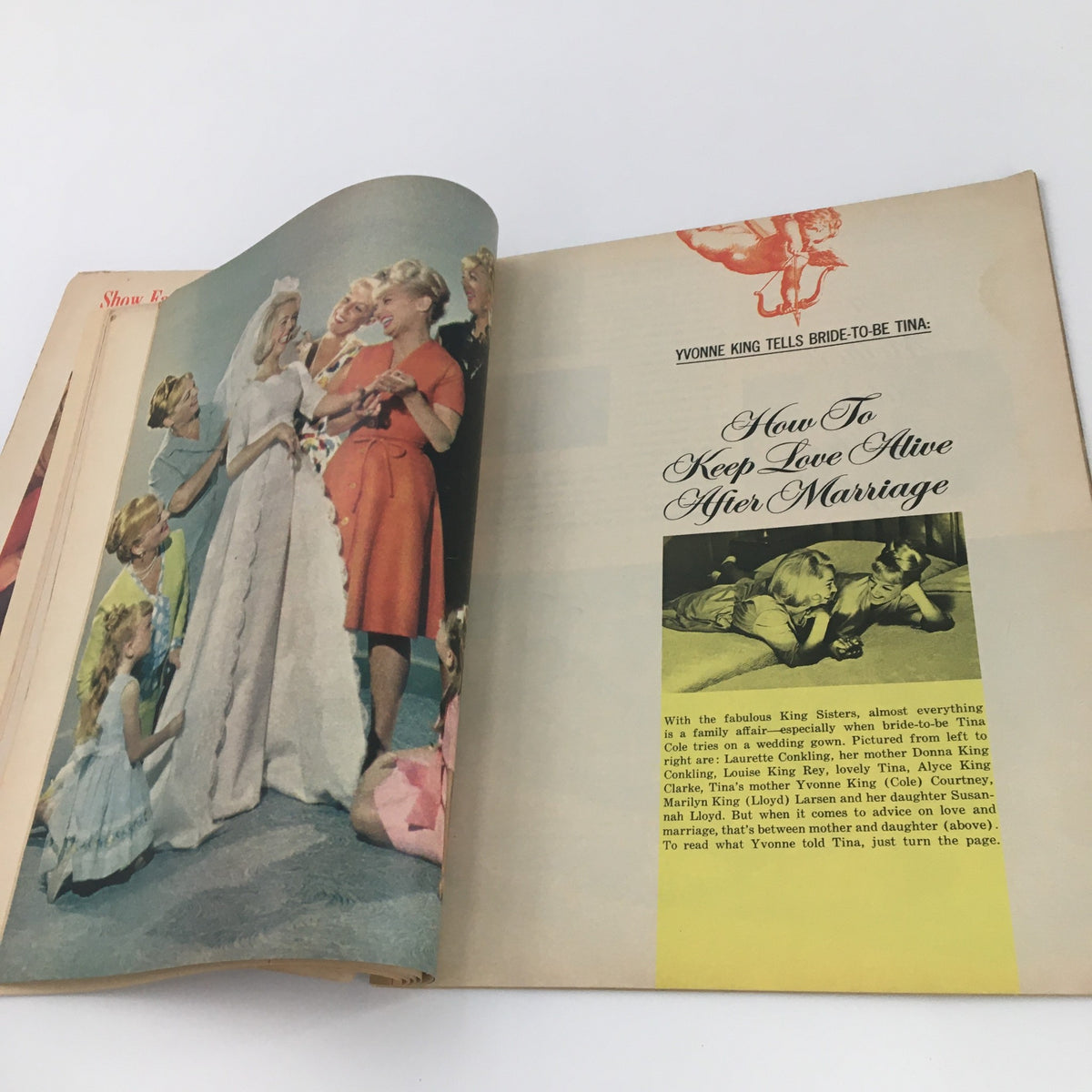 VTG Photoplay Magazine October 1965 showcasing a colorful illustration of a wedding scene, accompanied by an article titled 'How To Keep Love Alive After Marriage'.