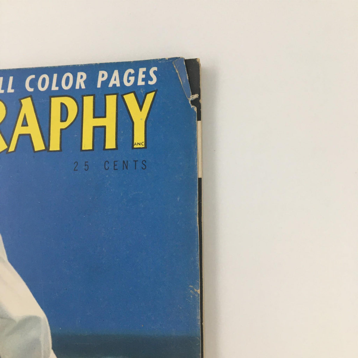 Top portion of the Popular Photography Magazine August 1949 showing the title and price, highlighting the vintage publication's branding.