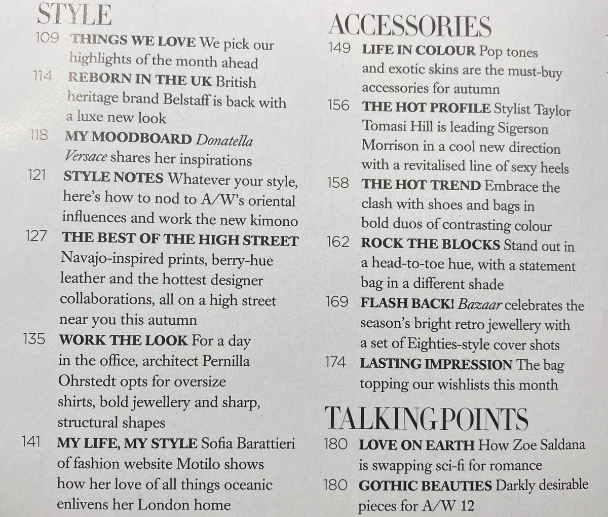 Harper's Bazaar UK Magazine October 2012 Laetitia Casta Cover No Label VG