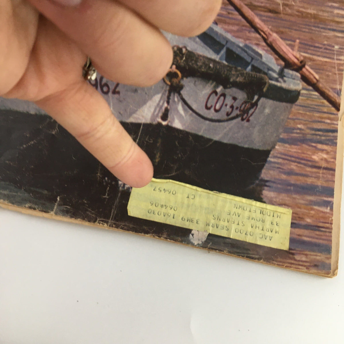 Back cover of VTG Boys' Life Magazine April 1969 displaying an old address label and wear, adding historical context to the collectible.