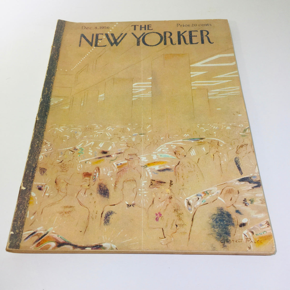 Cover of The New Yorker Magazine from December 8, 1956, featuring full theme artwork by Garrett Price, showcasing a mid-century artistic design.