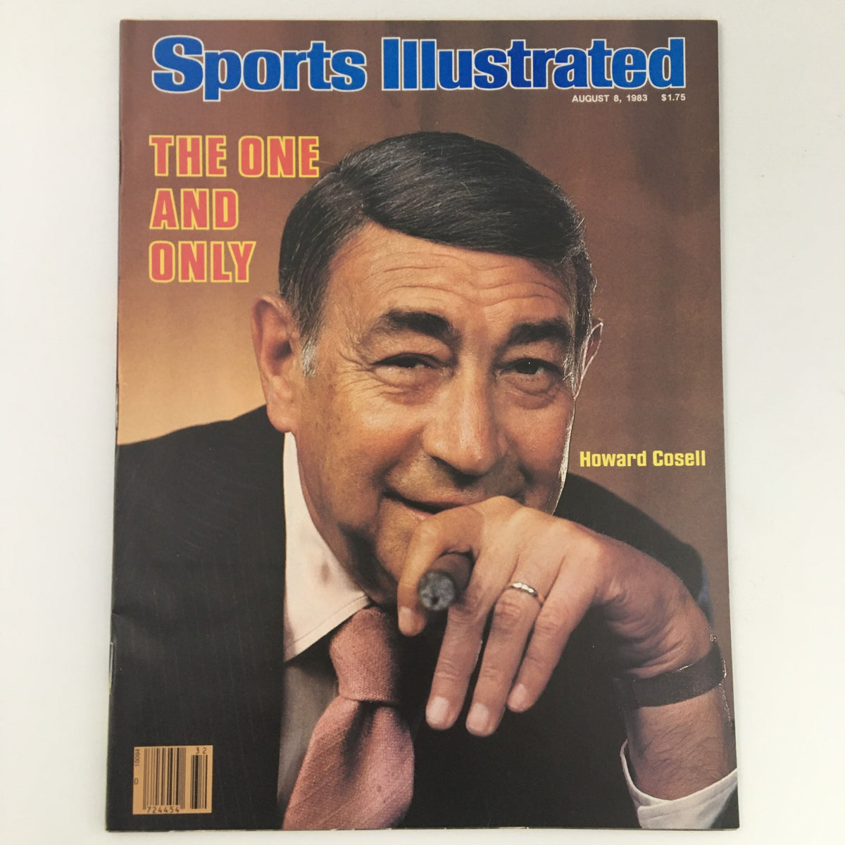 Sports Illustrated Magazine featuring Howard Cosell, dated August 8, 1983. The cover displays the headline 'The One and Only' with a photograph of Howard Cosell smiling and holding a cigar.