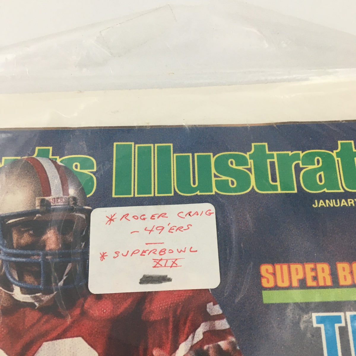 Cover of Sports Illustrated Magazine, January 28, 1985, featuring Roger Craig of the 49ers, showcasing Super Bowl XIX. The cover highlights Craig's impact on the NFL and vintage sports memorabilia.