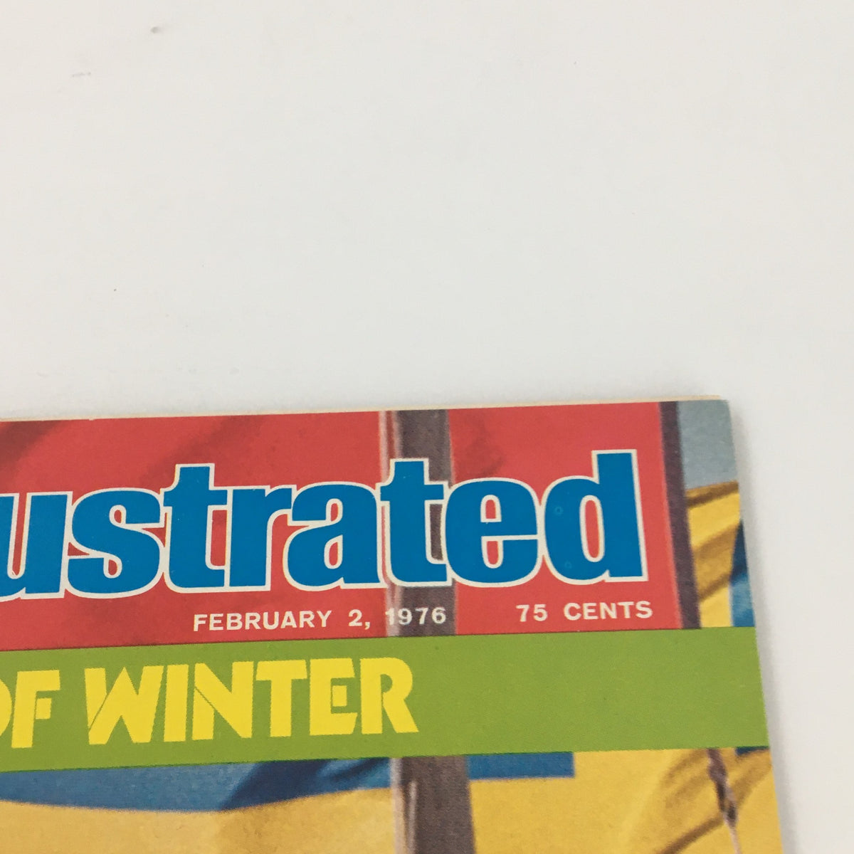 Close-up of the Vintage Sports Illustrated Magazine Cover dated February 2, 1976, displaying the title 'The Games of Winter'.