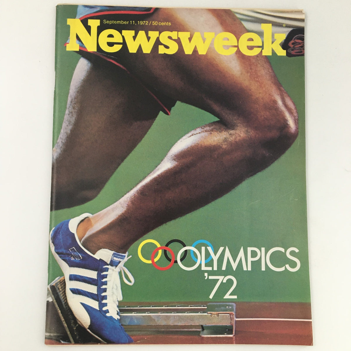 VTG Newsweek Magazine September 11 1972 featuring an Olympic athlete running, showcasing the Olympics logo and vibrant cover art.