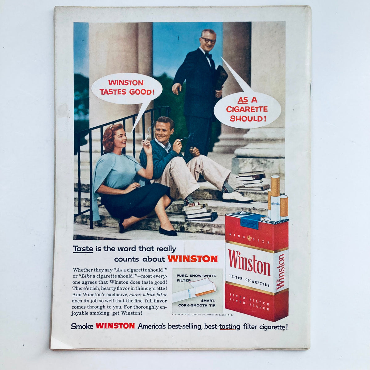 Vintage Playboy Magazine November 1957 featuring Marlene Callahan with advertisement for Winston cigarettes, showcasing retro fashion and design elements from the 1950s.