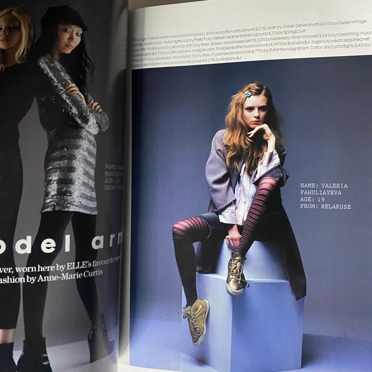Fashion editorial from Elle UK Magazine September 2006 featuring model Valeria Pafaliayeva in a stylish outfit, representing contemporary trends and style.