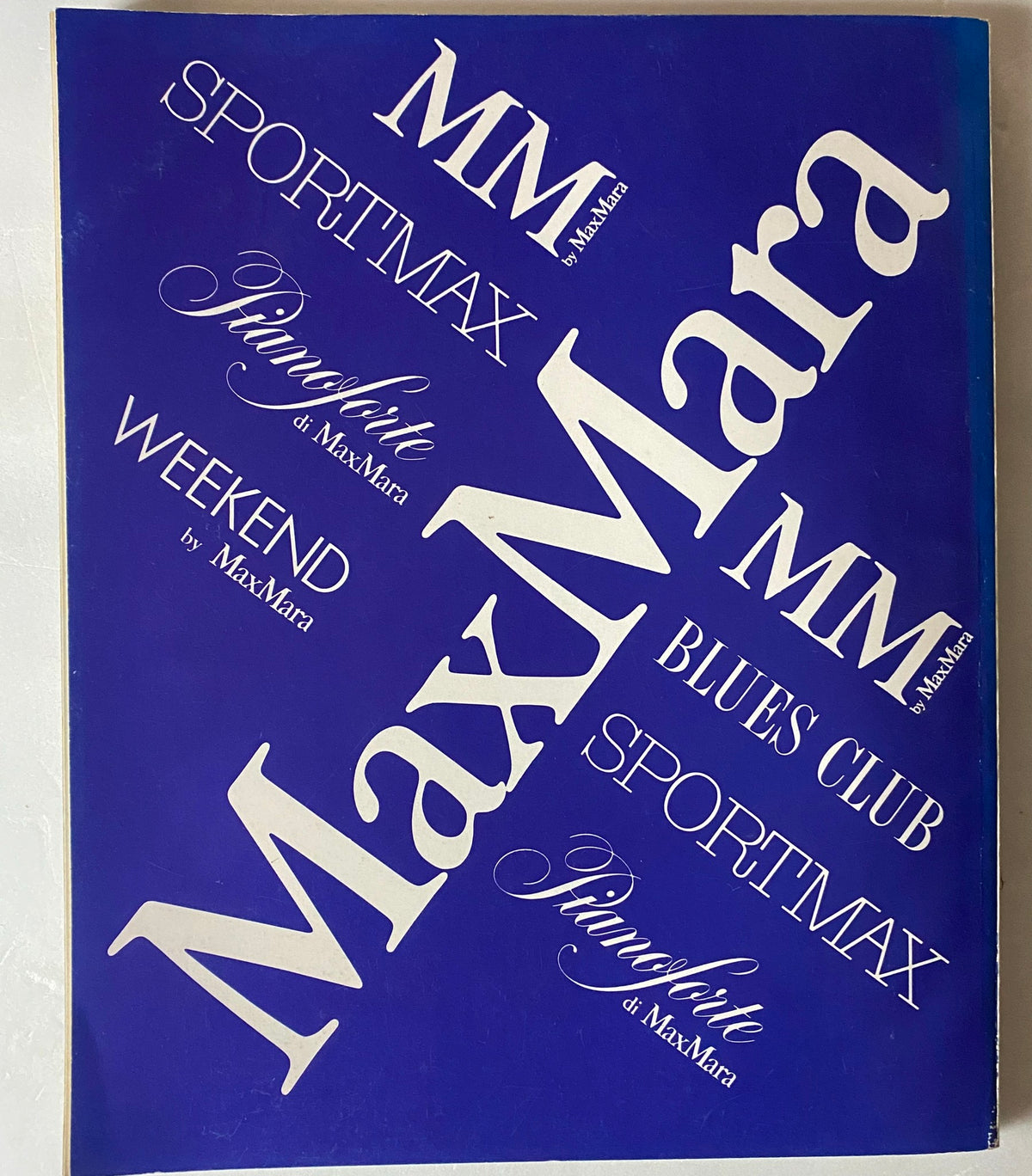Back cover of Max Mara Magazine 1997 featuring the Max Mara logo and branding elements, representing the magazine's stylish identity.