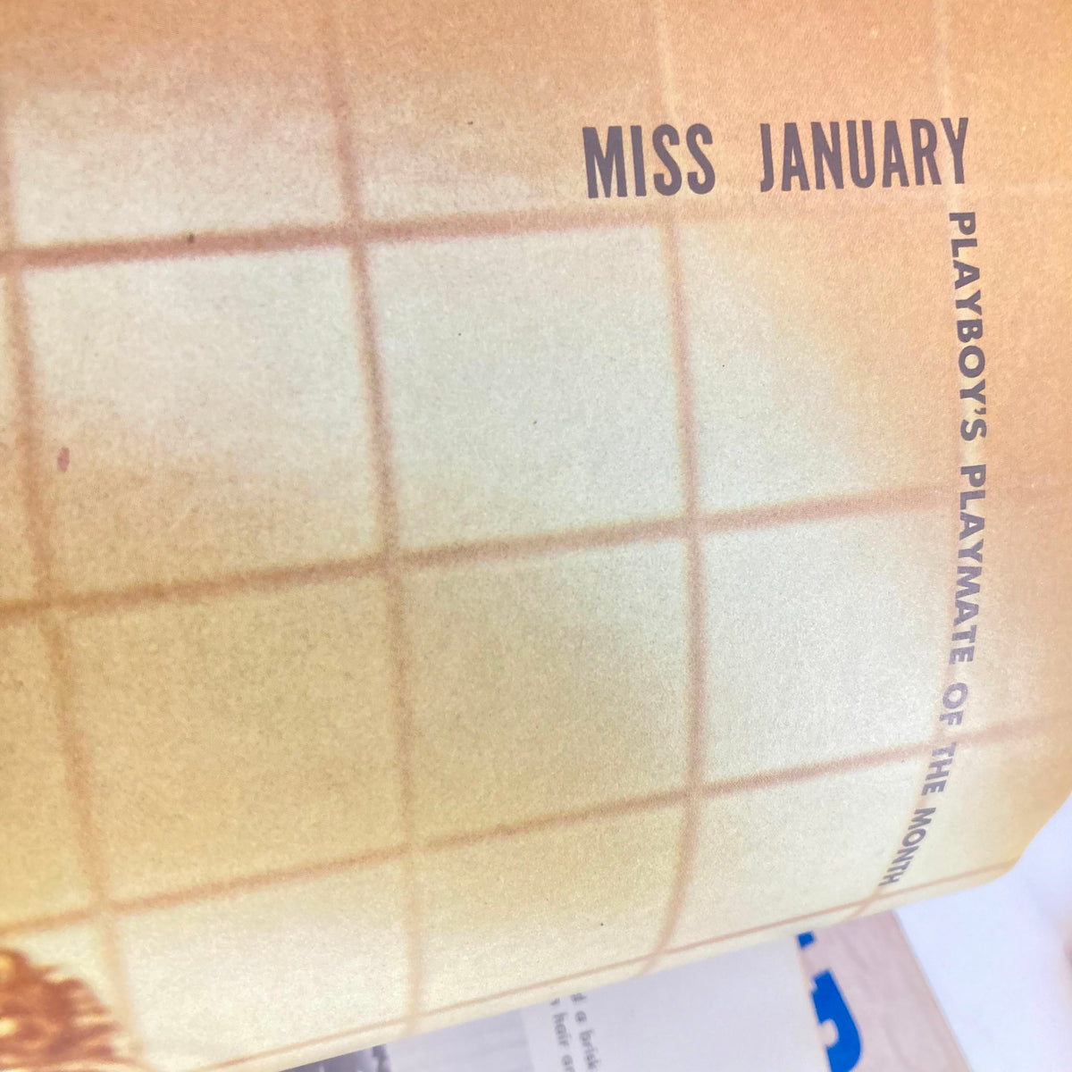 VTG Playboy Magazine January 1961 interior page labeled 'Miss January', highlighting the Playmate of the Month feature.