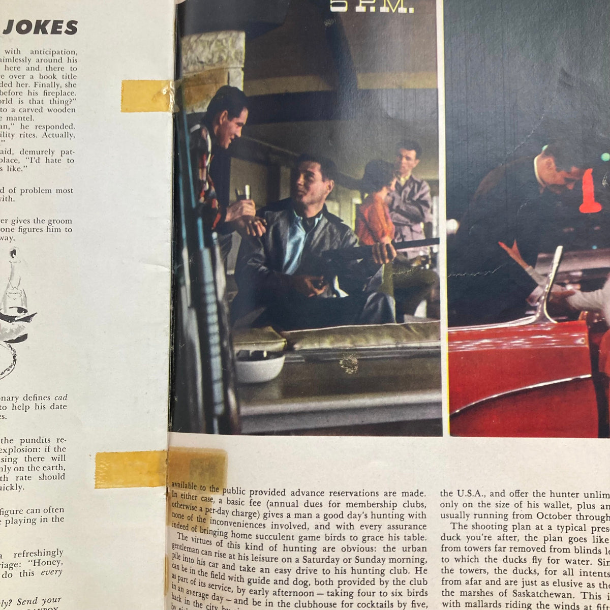 Interior pages of VTG Playboy Magazine October 1960 showing a social scene with men and women.