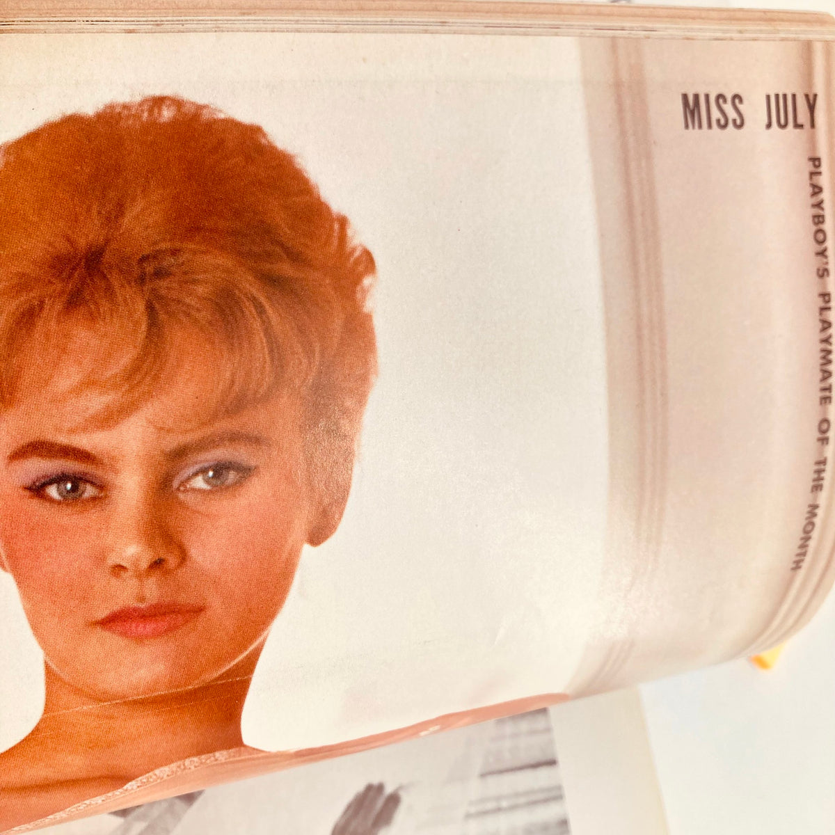 Inside page of Vintage Playboy Magazine July 1962 featuring Miss July, Playmate Unne Terjesen, highlighting her iconic beauty and charm.