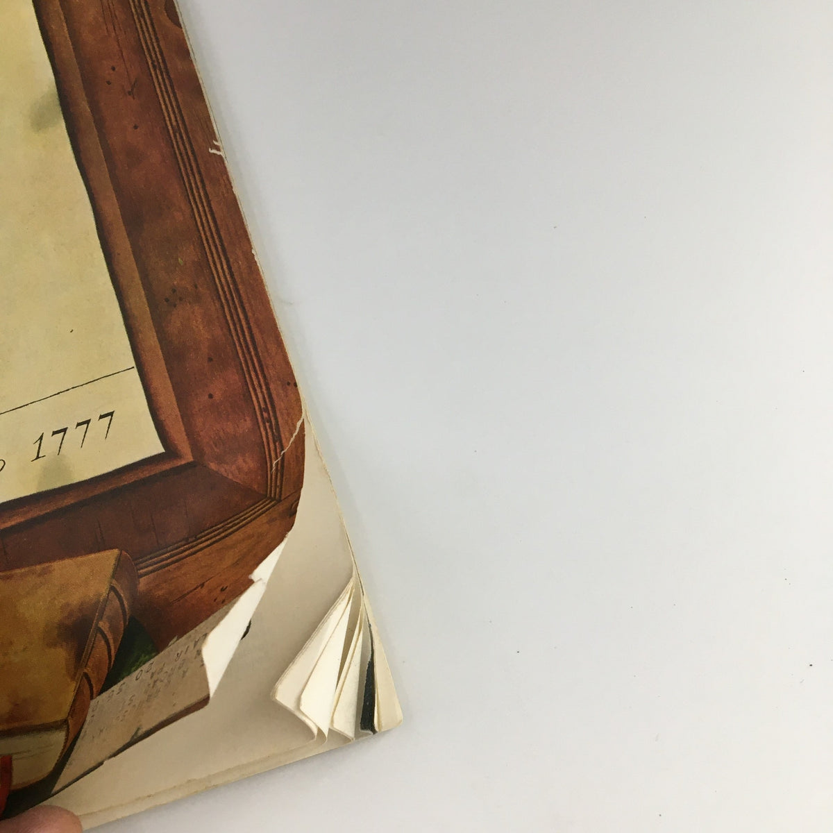 Close-up view of the cover of The Saturday Evening Post January 15 1955 featuring Benjamin Franklin's famous quote, showcasing a vintage design with worn edges and a hint of the magazine's history.