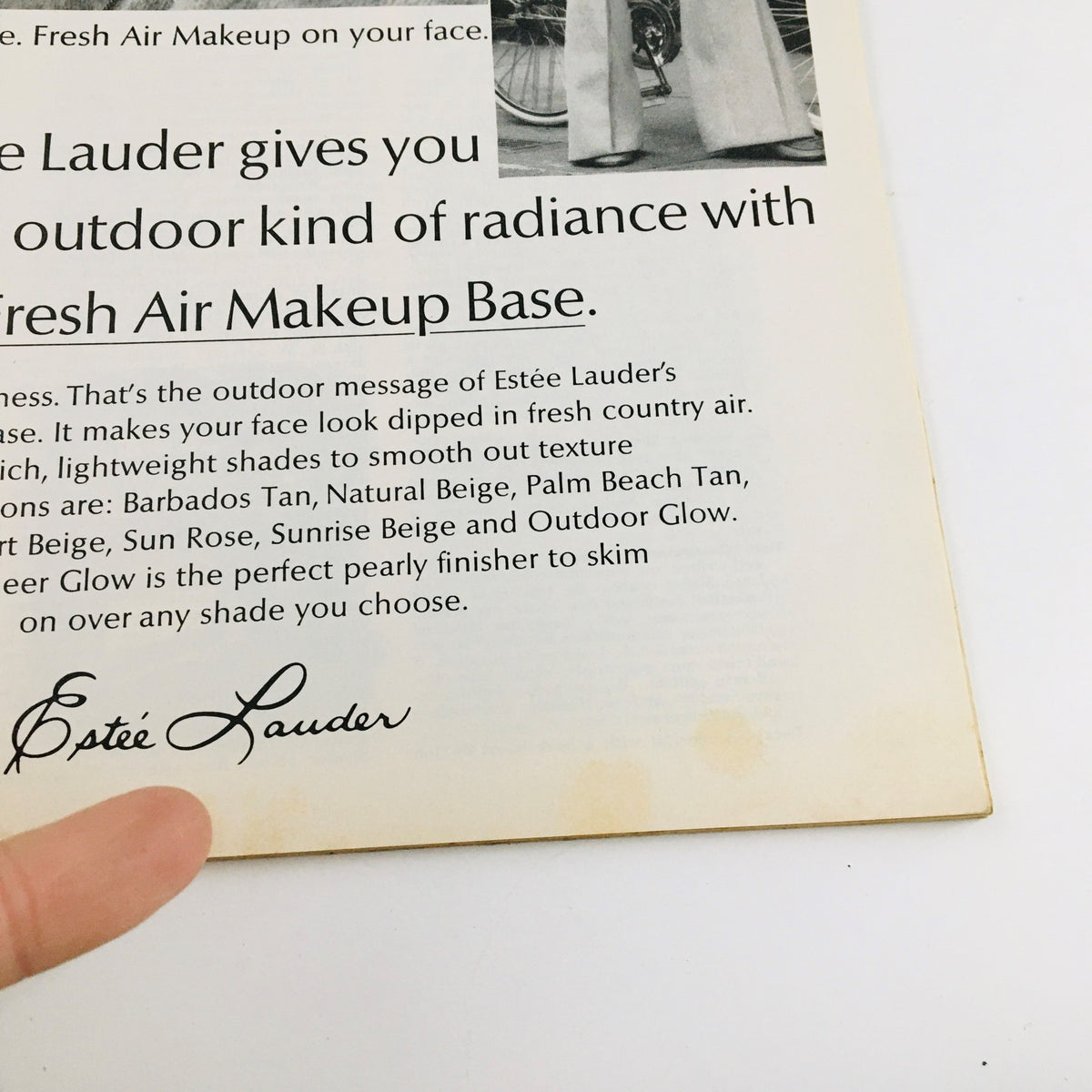 An advertisement page from The New Yorker Magazine January 13 1973 promoting Estée Lauder's Fresh Air Makeup Base, featuring a stylish model and showcasing beauty products.
