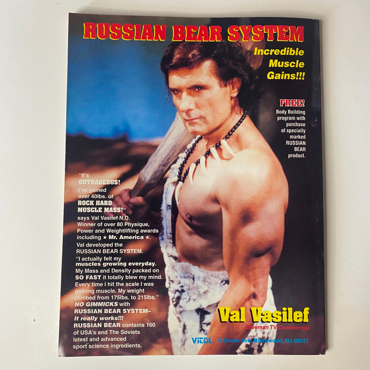 Muscular Development Magazine May 1994 cover featuring Val Vasileff promoting the Russian Bear System, highlighting bodybuilding techniques and muscle gain. The magazine offers insights into early 90s fitness trends.